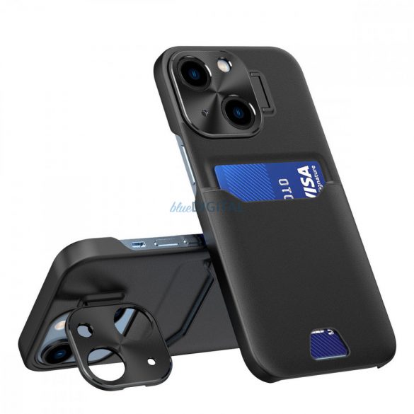 Piele Stand husă pentru Samsung Galaxy S23 carte de acoperire portofel cu stand negru