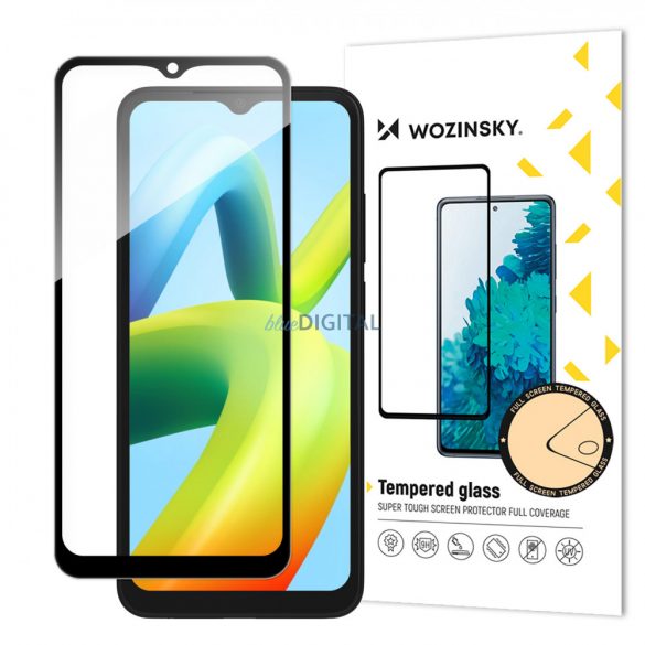 Wozinsky Full Glue Tempered sticlă Folie securizată pentru Xiaomi Redmi A2 / Redmi A1 9H Full Screen Husă cu cadru negru