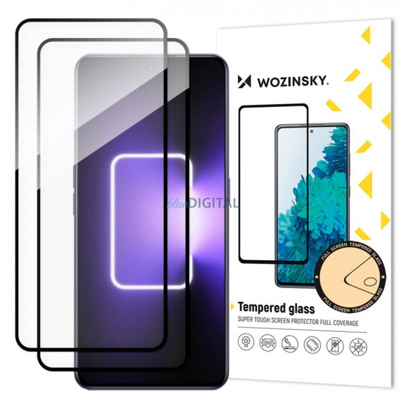 Wozinsky Full Glue Sticlă călită 2x Sticlă călită pentru Realme GT Neo 5 / Realme GT3 9H Full Screen Protector de ecran cadru negru