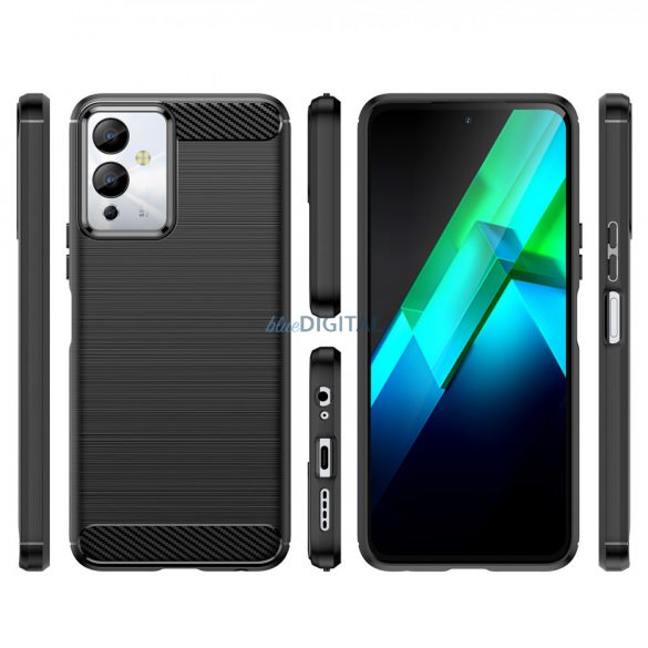 Husa Carbon Case pentru Infinix Note 12i husa silicon flexibila carbon neagra