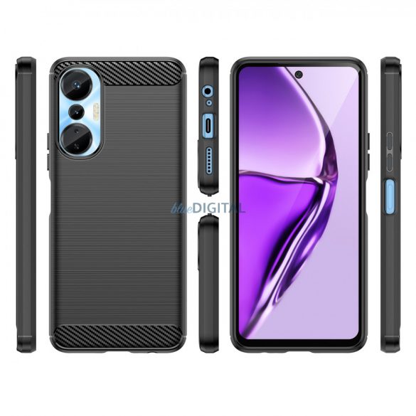 Husa Carbon Case pentru Infinix Hot 20S husa silicon flexibila carbon neagra