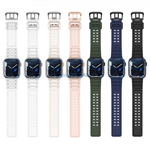 Curea Curea cu protecție triplă Apple Watch SE, 9, 8, 7, 6, 5, 4, 3, 2, 1 (41, 40, 38 mm) brățară cu bandă neagră