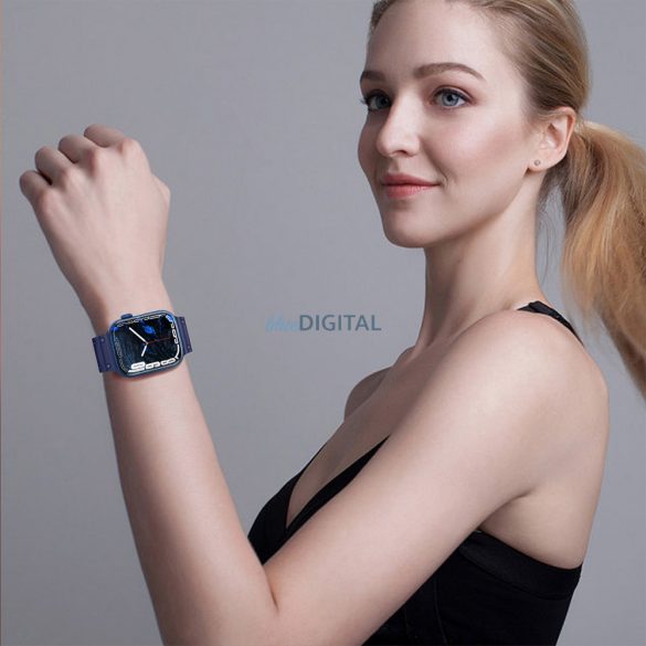 Curea Curea cu protecție triplă Apple Watch SE, 9, 8, 7, 6, 5, 4, 3, 2, 1 (41, 40, 38 mm) brățară cu bandă bleumarin