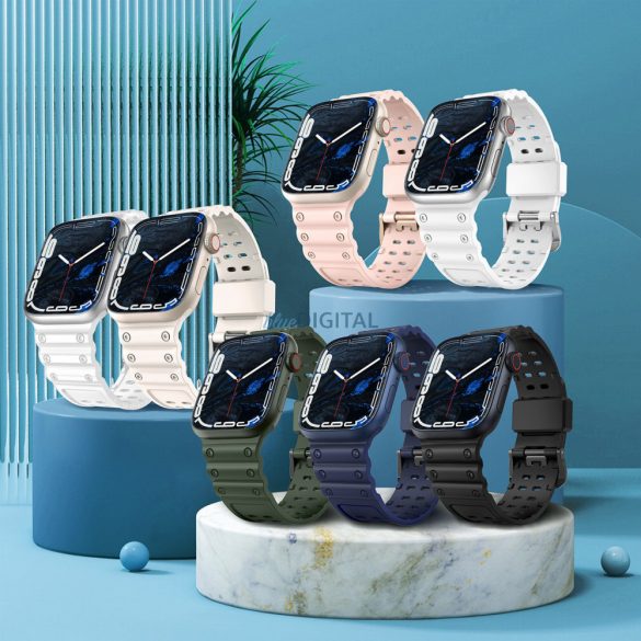 Curea cu protecție triplă pentru Apple Watch SE, 9, 8, 7, 6, 5, 4, 3, 2, 1 (41, 40, 38 mm) brățară cu bandă bej