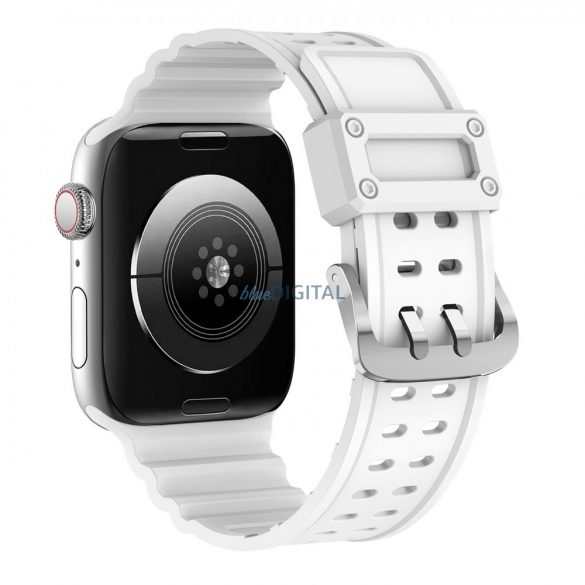 Curea Curea cu protecție triplă Apple Watch SE, 9, 8, 7, 6, 5, 4, 3, 2, 1 (41, 40, 38 mm) brățară cu bandă albă