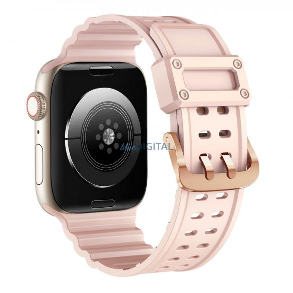 Curea Curea cu protecție triplă Apple Watch SE, 9, 8, 7, 6, 5, 4, 3, 2, 1 (41, 40, 38 mm) brățară cu bandă roz