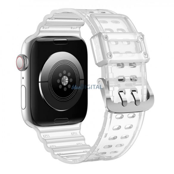 Curea de protecție triplă Apple Watch SE Band, 9, 8, 7, 6, 5, 4, 3, 2, 1 (41, 40, 38 mm) Brățară de bandă Transparentă