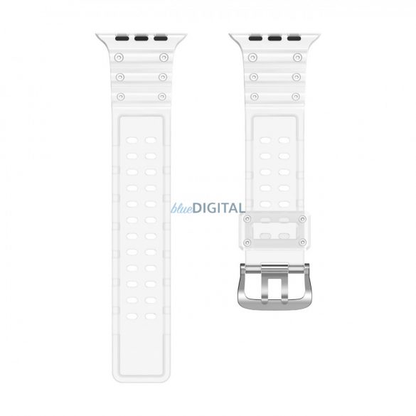 Curea de protecție triplă Apple Watch SE Band, 9, 8, 7, 6, 5, 4, 3, 2, 1 (41, 40, 38 mm) Brățară de bandă Transparentă