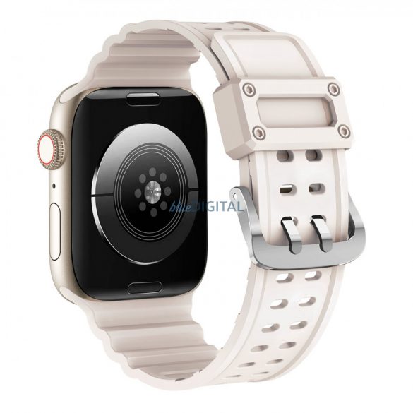 Curea cu protecție triplă Apple Watch Ultra, SE, 9, 8, 7, 6, 5, 4, 3, 2, 1 (49, 45, 44, 42 mm) brățară cu bandă bej