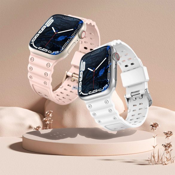 Curea cu protecție triplă pentru Apple Watch Ultra, SE, 9, 8, 7, 6, 5, 4, 3, 2, 1 (49, 45, 44, 42 mm) brățară albă