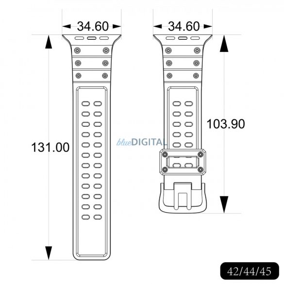 Curea cu protecție triplă Apple Watch Ultra Band, SE, 9, 8, 7, 6, 5, 4, 3, 2, 1 (49, 45, 44, 42 mm) Brățară cu bandă transparentă