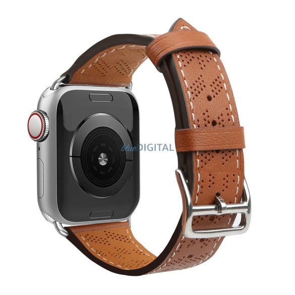 Curea Curea din piele Apple Watch SE, 9, 8, 7, 6, 5, 4, 3, 2, 1 (41, 40, 38 mm) brăţară cu bandă maro