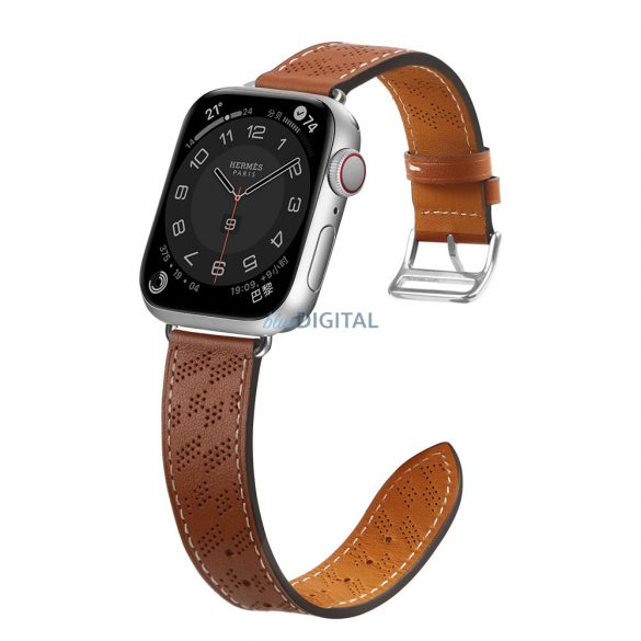 Curea Curea din piele Apple Watch SE, 9, 8, 7, 6, 5, 4, 3, 2, 1 (41, 40, 38 mm) brăţară cu bandă maro