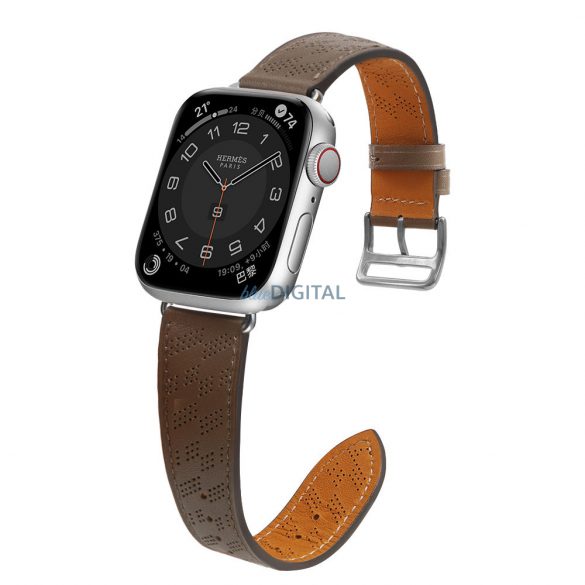 Curea Curea din piele Apple Watch SE, 9, 8, 7, 6, 5, 4, 3, 2, 1 (41, 40, 38 mm) brăţară cu bandă maro închis