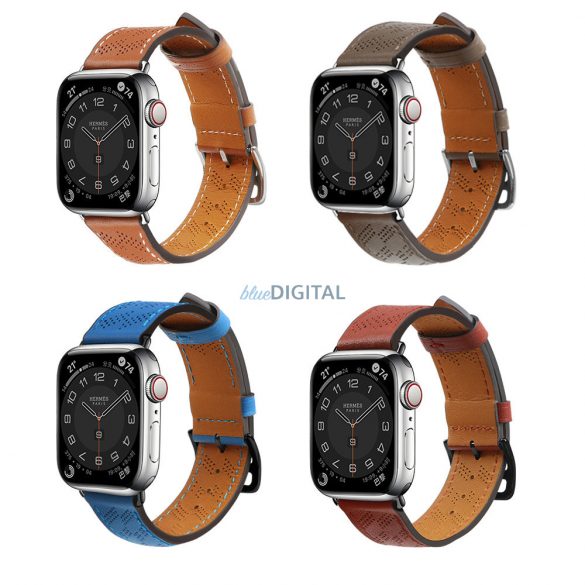 Curea Curea din piele Apple Watch SE, 9, 8, 7, 6, 5, 4, 3, 2, 1 (41, 40, 38 mm) brăţară cu bandă maro închis