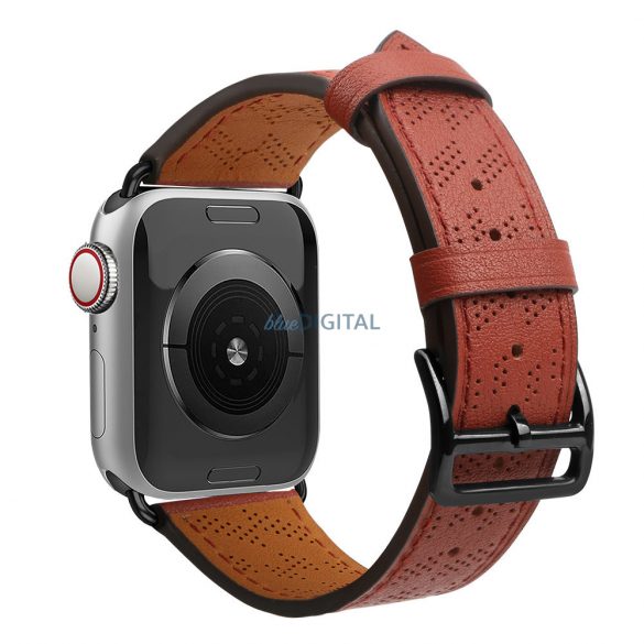 Curea Curea din piele Apple Watch SE, 9, 8, 7, 6, 5, 4, 3, 2, 1 (41, 40, 38 mm) brăţară roşie