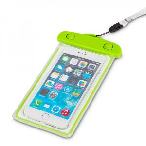 Husa telefon PVC impermeabila cu snur - verde