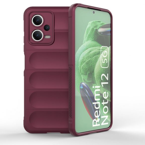 Magic Shield Husă Husă pentru Xiaomi Redmi Note 12 5G / Poco X5 5G Flexible Armor Husă Burgundy