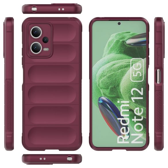 Magic Shield Husă Husă pentru Xiaomi Redmi Note 12 5G / Poco X5 5G Flexible Armor Husă Burgundy