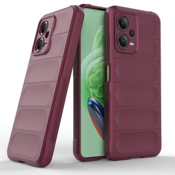 Magic Shield Husă Husă pentru Xiaomi Redmi Note 12 5G / Poco X5 5G Flexible Armor Husă Burgundy