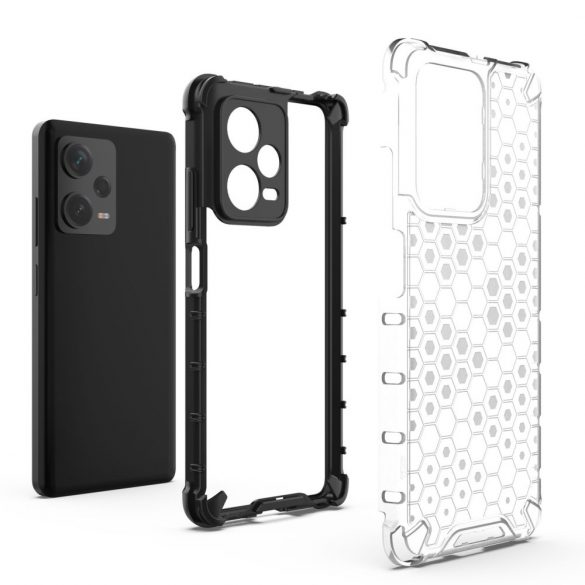 Honeycomb husă pentru Xiaomi Redmi Note 12 Pro + Husă hibrid blindat negru