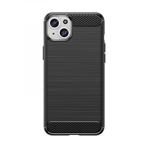 Husă flexibilă cu model carbon pentru iPhone 15 Plus Husă Carbon - neagră