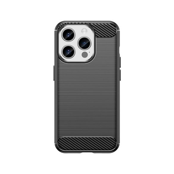 Husă flexibilă cu model Carbon pentru Husă Carbon iPhone 15 Pro - neagră