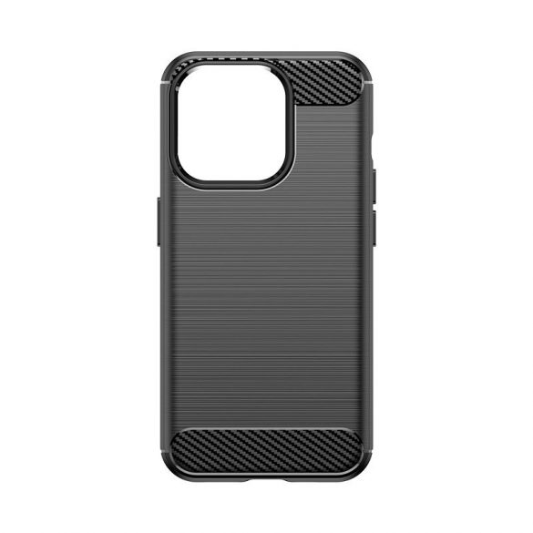 Husă flexibilă cu model Carbon pentru Husă Carbon iPhone 15 Pro - neagră