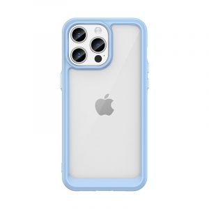 Husă întărită pentru spațiul exterior pentru iPhone 15 Pro Max cu cadru flexibil - albastru