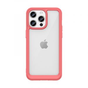 Carcasa ranforsata cu cadru flexibil pentru iPhone 15 Pro Max Outer Space - rosie