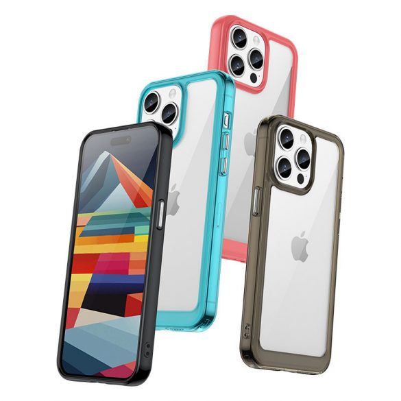 Carcasa ranforsata cu cadru flexibil pentru iPhone 15 Pro Max Outer Space - rosie