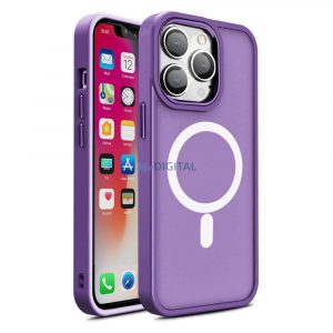 Husă magnetică de culoare mată pentru iPhone 15 - violet