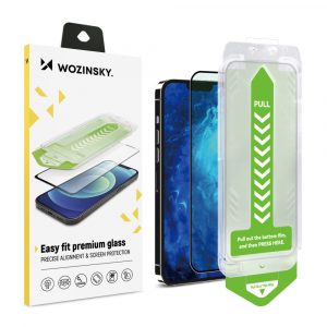 Sticlă călită 9H cu cadru de montare pentru iPhone 14 Pro Wozinsky Premium Glass - neagră