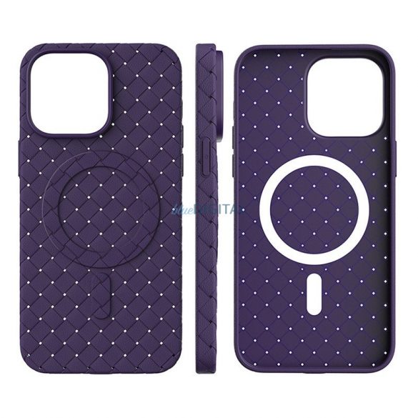 Plecione etui Woven Case pentru iPhone 13 - fioletowe