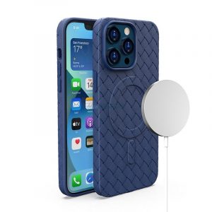 Husa Woven pentru iPhone 13 Pro - bleumarin