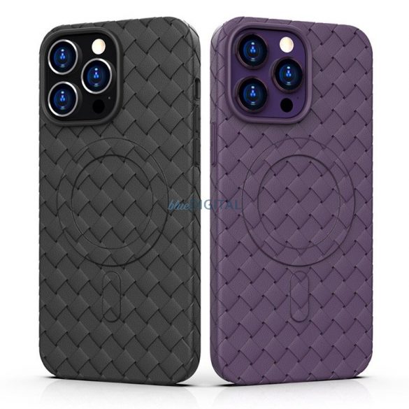 Husa Woven pentru iPhone 13 Pro Max - bleumarin