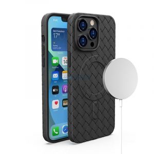 Husa Woven pentru iPhone 15 - neagra