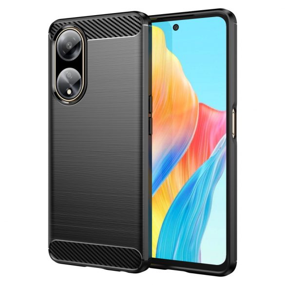 Carcasa flexibila cu model de carbon pentru Carcasa Oppo A98 5G Carbon - neagra