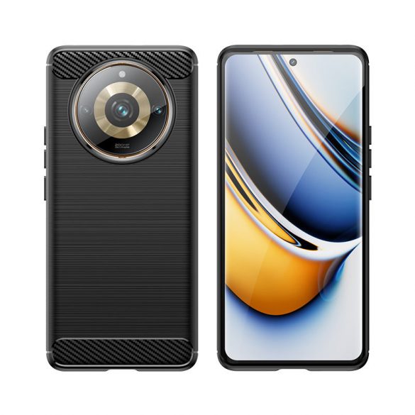 Husă flexibilă cu model de carbon pentru Realme 11 Pro / 11 Pro+ Carbon Husă - negru