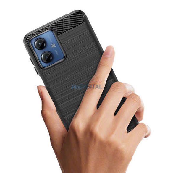 Husă din silicon Carbon Husă pentru Motorola G14 - negru