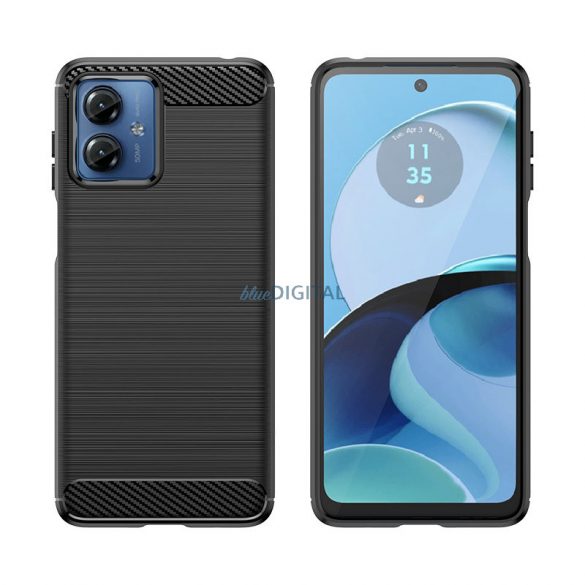 Husă din silicon Carbon Husă pentru Motorola G14 - negru