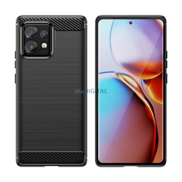 Husă din silicon Carbon Husă pentru Motorola Edge 40 Pro - negru