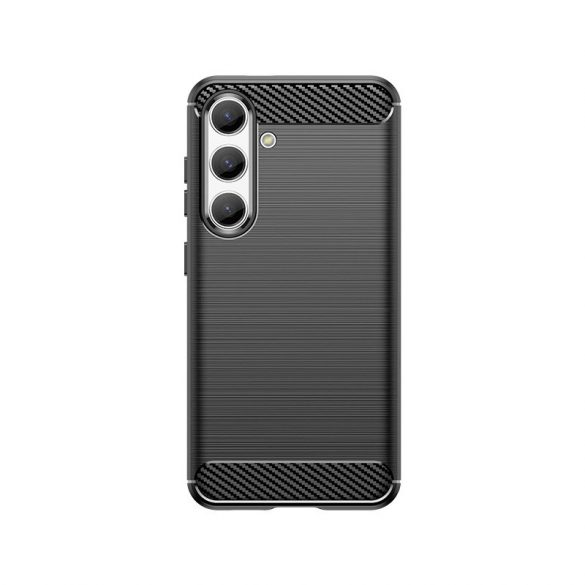 Etui Carbon Case pentru Samsung Galaxy S24 elastyczny silikonowy karbonowy pokrowec - czarny