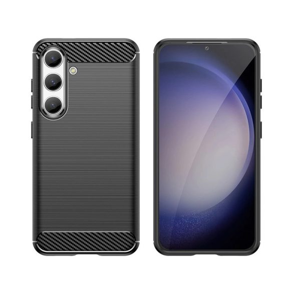 Etui Carbon Case pentru Samsung Galaxy S24 elastyczny silikonowy karbonowy pokrowec - czarny