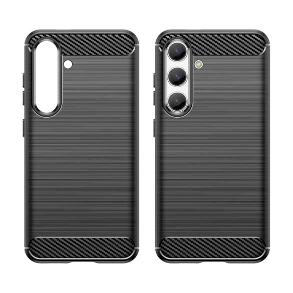 Etui Carbon Case pentru Samsung Galaxy S24 elastyczny silikonowy karbonowy pokrowec - czarny