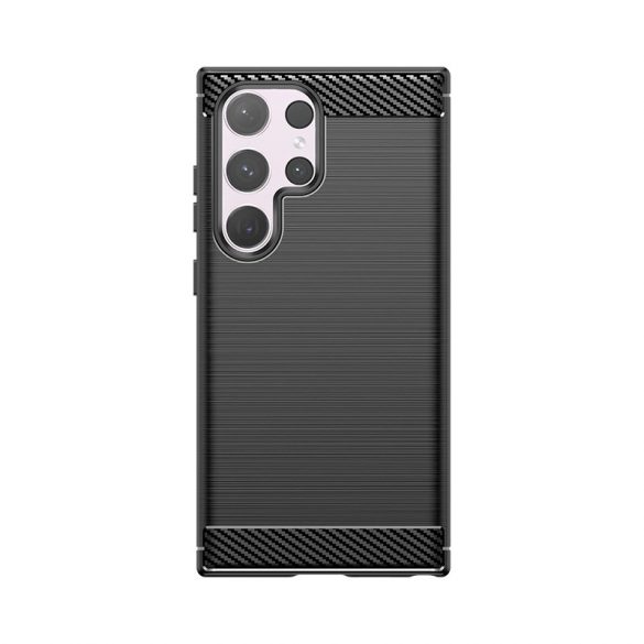 Etui Carbon Case pentru Samsung Galaxy S24 Ultra elastyczny silikonowy karbonowy pokrowec - czarny