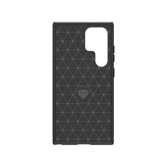 Etui Carbon Case pentru Samsung Galaxy S24 Ultra elastyczny silikonowy karbonowy pokrowec - czarny