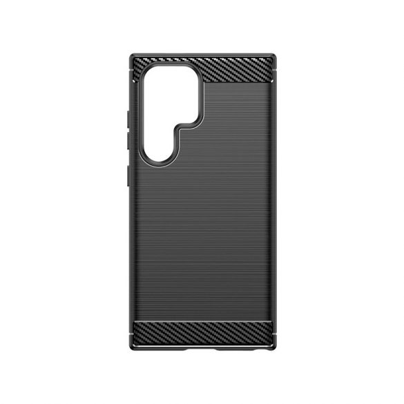 Etui Carbon Case pentru Samsung Galaxy S24 Ultra elastyczny silikonowy karbonowy pokrowec - czarny