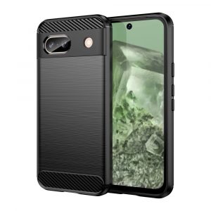 Etui Carbon Case pentru Google Pixel 8A elastyczny silikonowy karbonowy pokrowec - czarny