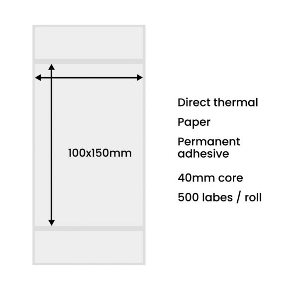 Hârtie de etichetare termoactivă 100*150 mm (500 autocolante/rolă)